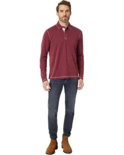 Johnston & Murphy Vintage Slub Long Sleeve Polo | Shirts & Tops -Shoezy Wear 61ysQSViaL. AC SR736920