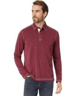 Johnston & Murphy Vintage Slub Long Sleeve Polo | Shirts & Tops