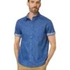 Johnston & Murphy Short Sleeve Linked Flower Textured Printed Shirt | Shirts & Tops -Shoezy Wear 81O558kgKLL. AC SR736920