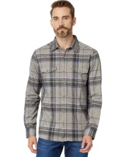 Johnston & Murphy Brushed Large Plaid Button Front Knit | Shirts & Tops