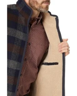 Johnston & Murphy Plaid And Sherpa Vest | Coats & Outerwear -Shoezy Wear 81y9NkZ7 5L. AC SR736920
